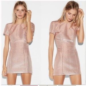 Express Metallic Rose Gold Mini Sheath Dress, NWT, Size 8